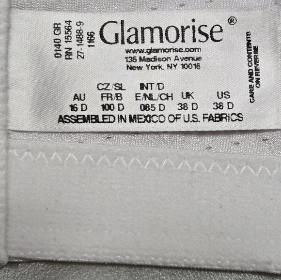 Glamorise Lift White Bra Adjustable Straps Size 38D - Picture 2 of 8